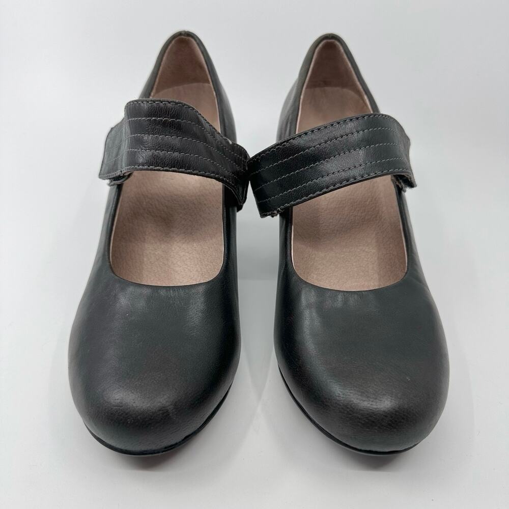 Portlandia Mary Jane Strappy Heels Charcoal 38W WMNS Comfort Work Office Pumps
